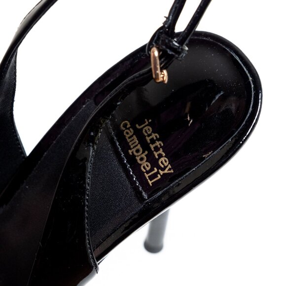 Jeffrey Campbell Riddler Patent Leather Pump Black Patent & Gold Size 9 - Picture 10 of 16